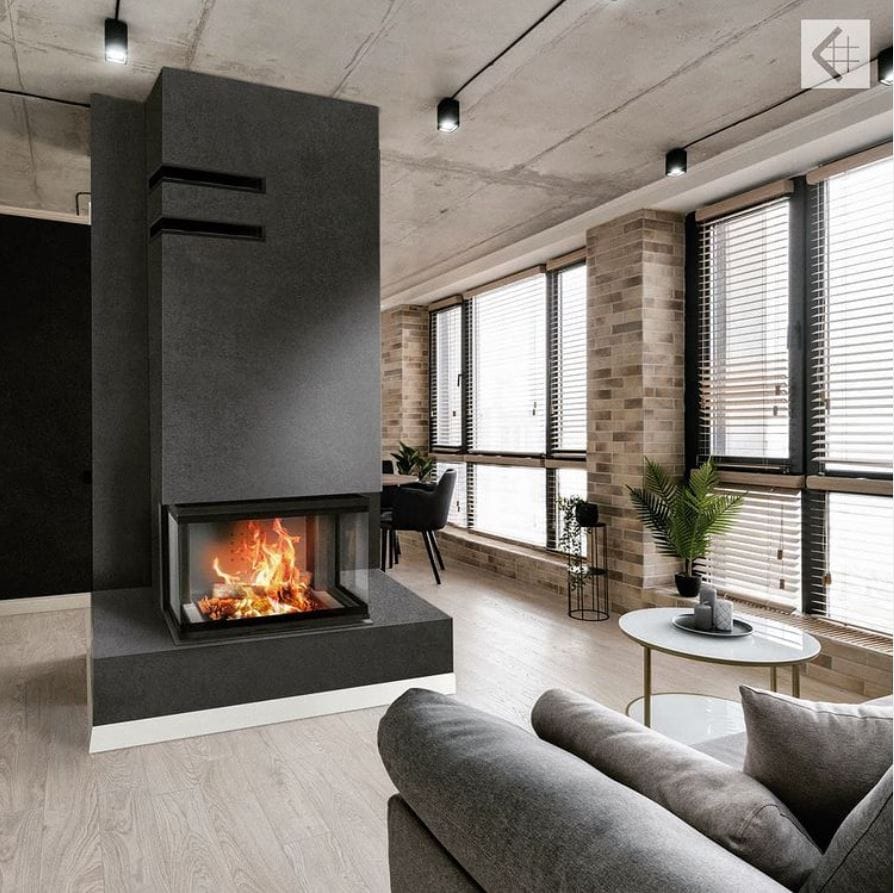Wood and Steel Fireplace in Cyprus Petraland
