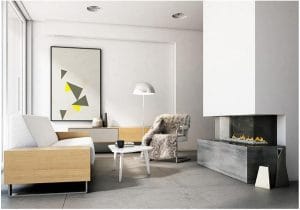 Wood and Steel Fireplace in Cyprus Petraland
