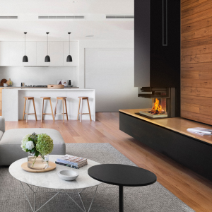 Wood and Steel Fireplace in Cyprus Petraland