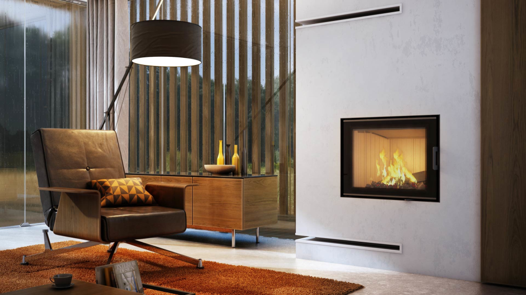 Wood and Steel Fireplace in Cyprus Petraland