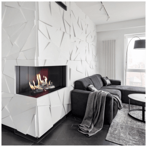 Wood and Steel Fireplace in Cyprus Petraland