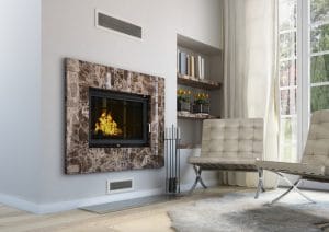 Wood and Steel Fireplace in Cyprus Petraland