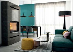 Wood and Steel Fireplace in Cyprus Petraland