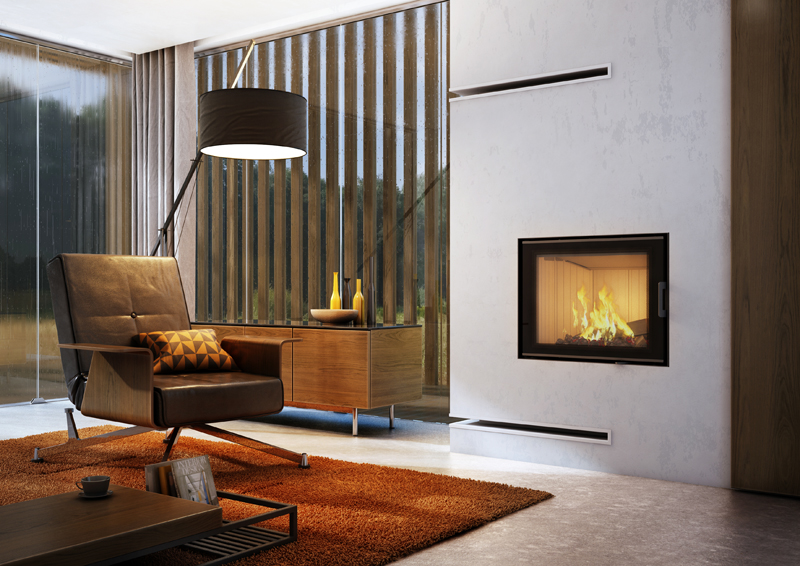 Wood and Steel Fireplace in Cyprus Petraland
