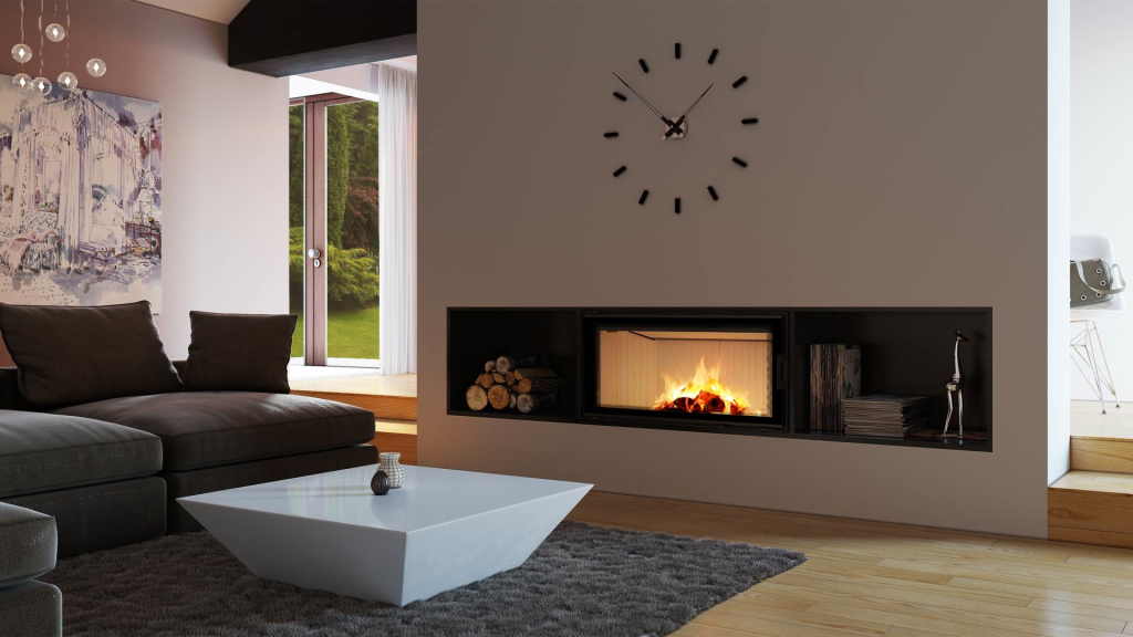 Wood and Steel Fireplace in Cyprus Petraland