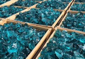 Turquoise Glass Stones in Cyprus Petraland