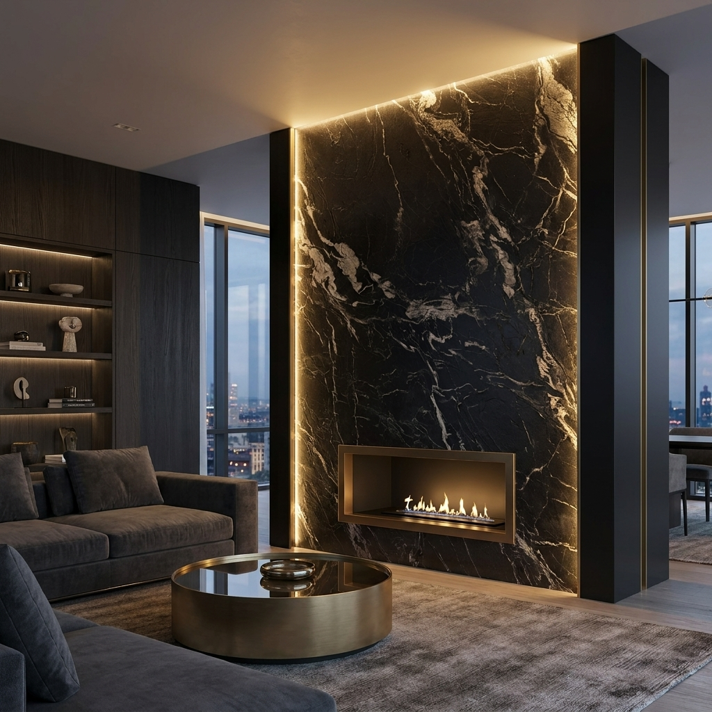 marine black leather 60X180